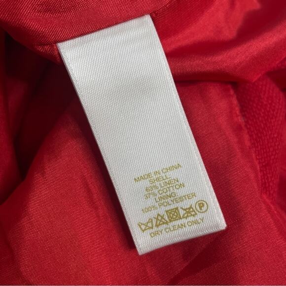 KATE SPADE NEW YORK Linen Dress Womens Size 2 Cherry Red Sheath Holiday Formal - Picture 10 of 10